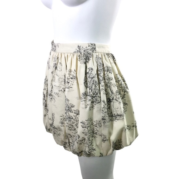ASOS Short Bubble Skirt Ivory & Black Toile 100% Cotton - Picture 2 of 9